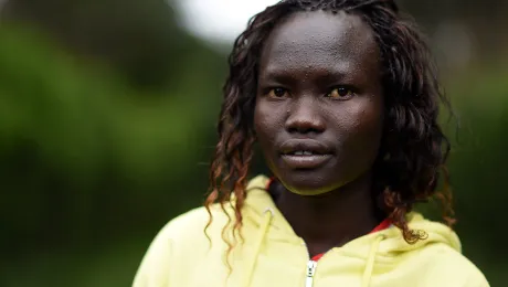 Rose Nathike Lokonyen, a South Sudanese refugee, now a world-class athlete at the 2016 Olympics. Photo: UNHCR/Benjamin Loiseau