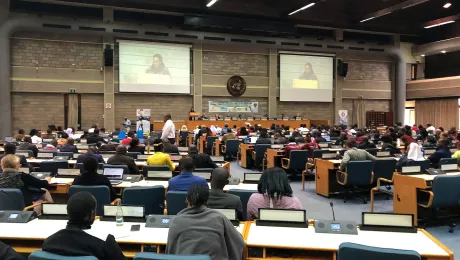 Plenary at the conference in Nairobi entitled âLaudato Siâ Generation: Young People Caring for our Common Homeâ Photo: Helmut Fluhrer