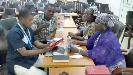 Participants at a breakout session during the LUCCWA training workshop in Accra, Ghana. Photo: LUCCWA