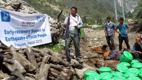 The LWF and Islamic Relief Worldwide joined forces following the Nepal earthquake, April 2015, to provide emergency relief.