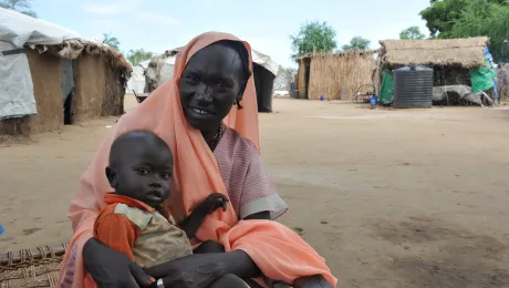 A mother and child in Upper Nile State, South Sudan. The rights of women and children were one of the things found lacking in the LWF submissions to the UPR reports of Uganda and South Sudan. Photo_ LWF/ C. KÃ¤stner