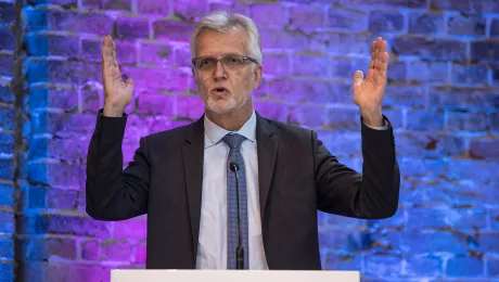 LWF General Secretary Martin Junge speaking at the farewell-event for the outgoing President of Bread for the World, Cornelia FÃ¼llkrug-Weizel. Photo: Hermann Bredehorst/Brot fÃ¼r die Welt