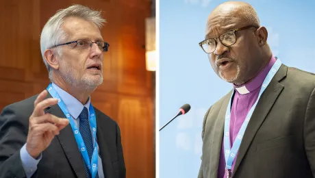 LWF General Secretary Rev Dr Martin Junge (left) and President Archbishop Dr Panti Filibus Musa. Photos: LWF/S. Gallay and LWF/Albin Hillert