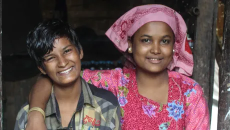 Showkat and her sister, who takes care of her most of the time. All photos: LWF/ S. Thandar