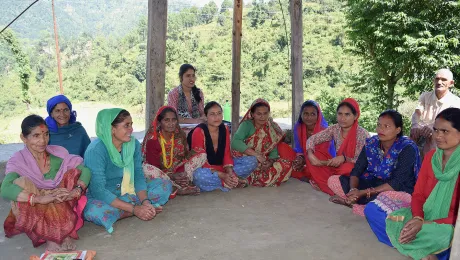 A group of participants in LWF's transformative education program for freed Haliyas in Baitadi, Nepal. Photos: LWF Nepal