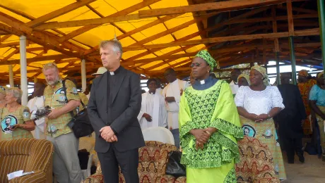 Rev. Martin Junge and Rev. Dr Elieshi Mungure attending the anniversary celebrations. Â© Felix Samari LCCN/LWF