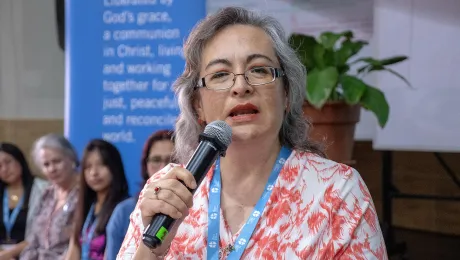 Rev. Angela del Consuelo Trejo Haager, from the Mexican Lutheran Church at the Latin America and the Caribbean & North America leadership meeting in Peru. Photo: LWF/A. Danielsson