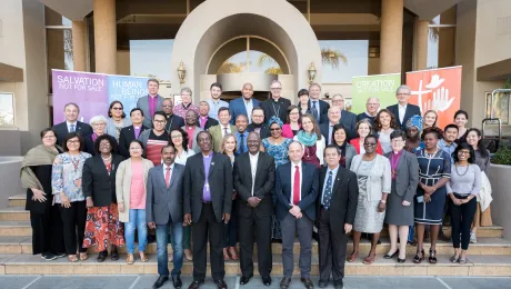 The newly elected Council of the Lutheran World Federation during its first meeting on 17 May in Windhoek, Namibia. Photo: LWF/Albin Hillert