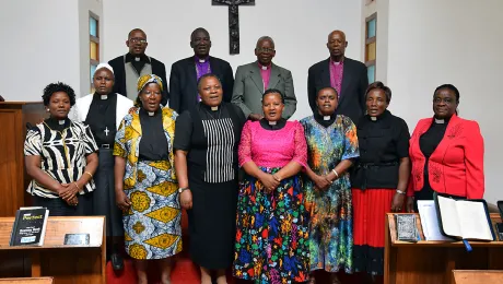 Current and past bishops of the Evangelical Lutheran Church in Tanzania, with the first eight female clergy in the Northern Diocese, which recently marked 25 years of womenâs ordination. Photo: ELCT/Richard A. Mmbaga 