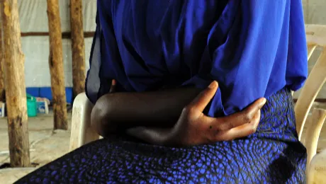 Attacked while fleeing South Sudan, Amina, 17, is now in the care of the Lutheran World Federation at Palorinya refugee camp, northern Uganda. Photo: LWF/ C. KÃ¤stner