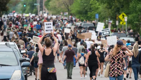 People gathered in Minneapolis to call for justice for George Floyd. Photo: Fibonacci Blue