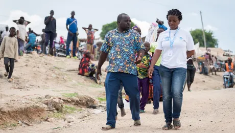 Working together, for people in need: LWF and UNHCR staff in Cameroon. Photo: LWF/ Albin Hillert 