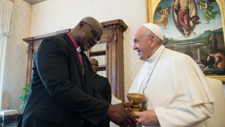 LWF President Archbishop Dr. Panti Filibus Musa and Pope Francis. Photo credit: Vatican media