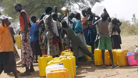 Borehole rehabilitated by LWF in Nyumanzi refugee settlement, Adjumani district, northern Uganda. Photo: DCA/ACT/LWF/Mai Gad