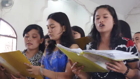 Songs of praise during a worship service in Asia. Photo: LWF/C.KÃ¤stner