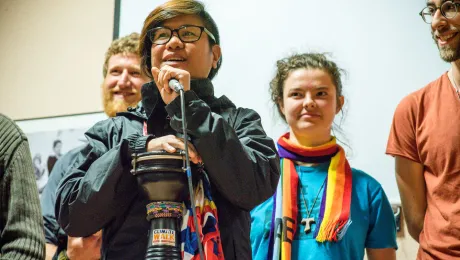 Young pilgrims gather in Taize to share their faith and advocate for environmental protection. Photo: LWF/M. Renaux