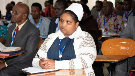 Delegates follow a presentation at the 20th General Assembly of the ELCT at the Tumaini University in Makumira, near Arusha, Tanzania. Photo: ELCT/Nengâida Lairumbe