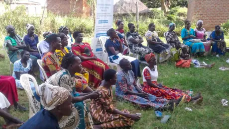 Women taking part in Focal Group Discussions for post-conflict communities in Pader district in northern Uganda. All photos: LWF Uganda 