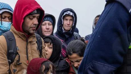 Ukrainian refugees at the border between Ukraine and Poland. Photo: Frank Schultze / Diakonie Katastrophenhilfe