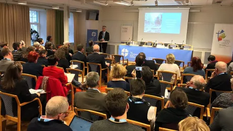 LWF General Secretary Rev. Dr Martin Junge speaks at the Europe Pre-Assembly, in Sweden. Photo: LWF/A. DanÃ­elsson