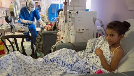 Eleven-year old Shahad receives treatment at the LWF-run Augusta Victoria Hospital (AVH) in East Jerusalem. LWF/Ben Gray