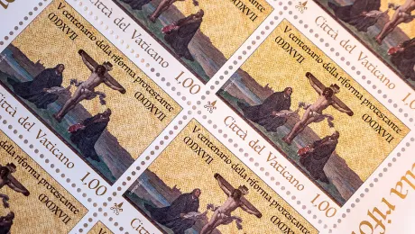 Postage stamp commemorating the 500th anniversary of the Reformation. Photo: LWF