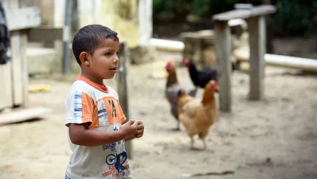 A Colombian child. Chavela, an LWF incentive worker, advocates for better living conditions for people in her community. Photo: LWF Colombia