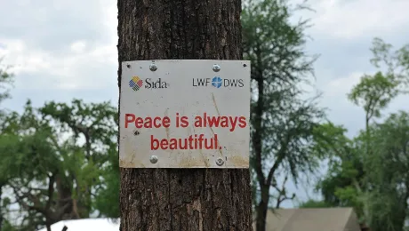 Messages of peace in a school run by LWF in Upper Nile State, South Sudan. Photo: LWF/ C: KÃ¤stner