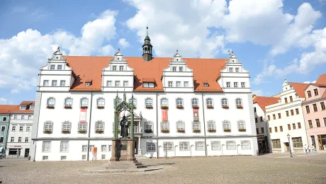 A statue of Martin Luther in front of the town hall in Wittenberg. Photo: LWF/M. Renaux