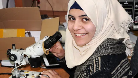 Ghadeer Altawil at her work station in Beit Hanina. Photo: LWF/ Jerusalem