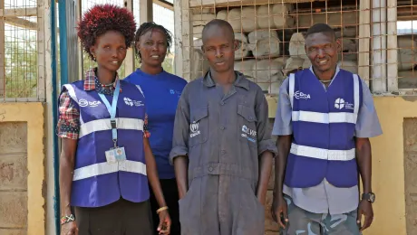 LWF staff at Nadapal transit center, Kenya. About 500 arrive each week, fleeing war and famine. 22 June 2017. Foto: LWF/ C: KÃ¤stner