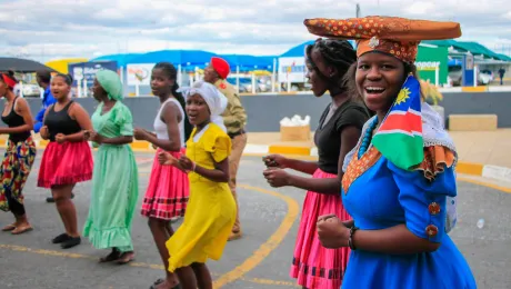 Namibian youth welcome LWF Youth delegates to Namibia. Photo: LWF/JC Valeriano