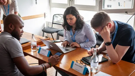 Youth Pre-Council delegates in a small group discussion. Photo: LWF/S. Gallay