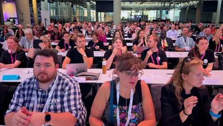 Participants in the Lutheran confessional meeting at the WCC 11th Assembly in Karlsruhe, Germany. Photo: LWF/A. Danielsson