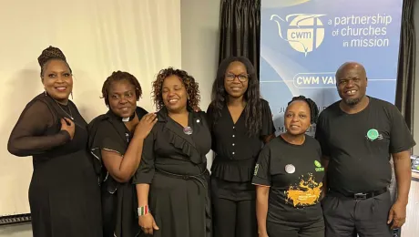 Organizers of the ecumenical dialogue which marked the start of the 16 Days campaign, including WCC’s Rev. Nicole Ashwood (second from left) and LWF’s Sikhonzile Ndlovu (third from right). Photo: CWM/Damon Mkandawire