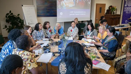 Prior to the 13-19 September LWF Thirteenth Assembly in Kraków, Poland, women from around the world engage in conversation on gender-based violence during the Women's Pre-Assembly in Wroclaw, Poland. Photo: LWF/Albin Hillert