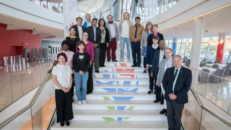 LWF Executive Committee members pictured at the first meeting of the LWF Council following the LWF Thirteenth Assembly, held in Krakow, Poland on 13-19 September 2023 under the theme of ’One Body, One Spirit, One Hope’. Photo: LWF/Albin Hillert