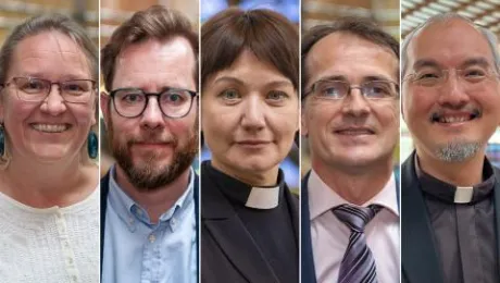   Communion Office Leadership Team, left to right: Ms Maria Immonen, Rev. Árni Svanur Daníelsson, Rev. Dr Anne Burghardt, Mr Szabolcs Lörincz, Rev. Dr Sivin Kit. Photos: LWF/S. Gallay, LWF/A. Daníelsson