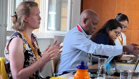       Helena Funk from the Evangelical Lutheran Church of Saxony at the GEM School for an Economy of Life in Berlin. Photo: LWF/S. Kit