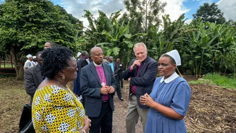 The LWF President is Bishop Henrik Stubkjær, Evangelical Lutheran Church in Denmark. His first official visit to the communion’s churches in April 2024 was to Tanzania and Ethiopia. On his itinerary in Tanzania, Bishop Stubkjær, witnessed how the sisters of the Community of Hope in Moshi are promoting renewable energy and climate friendly agriculture. Photo: LWF/A. Danielsson