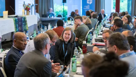 Council members during the June 2024 meeting near Geneva in Switzerland. The LWF governing body decisions included approval of various working groups to support the communion’s work. Photo: LWF/Albin Hillert