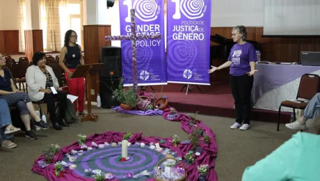 La Red de Mujeres durante un devocional en el marco del encuentro previo a la COL de las Américas. Foto: LWF/A. Weyermüller