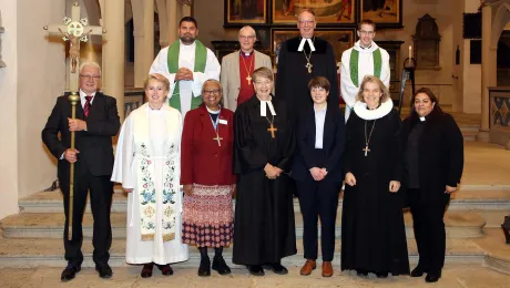 Anna Krauss ( third from bottom right) with Lutheran pastors and bishops at her installation. Photo: Wittenberg Center