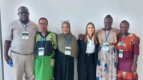 Panelists of the event: ACHPR Commissioner Salma Sassi, Vice-Chair of the Working Group on Economic, Social, and Cultural Rights and Special Rapporteur on Refugee Rights; Hon. Prof. Maya Sahli-Fadel, former Special Rapporteur on Refugees, Asylum Seekers, Displaced Persons, and Migrants; Ms. Milly Nancy Lagu, Chairperson of the Refugee Welfare Council III in Uganda's Kiryandongo District; and Ms. Anab Gedi Mohamed, a refugee leader from Kenya’s Dadaab camp. Photo: Jamestina Quee/ Evangelical Lutheran Church