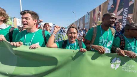 La participación de jóvenes de la FLM se da con cuatro de ellos la primera semana de la cumbre y cuatro la segunda. Foto: LWF/Albin Hillert