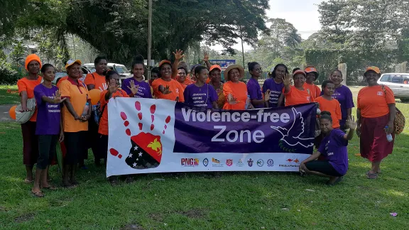 Members of the Evangelical Lutheran Church in Papua New Guinea take part in activities for the 2019 campaign against Gender-Based Violence. Photo: ELCPNG/Asenath TUBIANÂ 