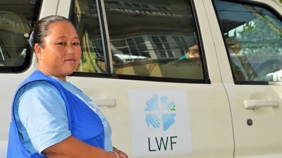 Driver Anita Rana Magar faced angry crowds and landsides during a relief mission. Photo: LWF/ L. de Vries