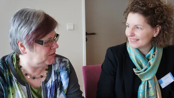 Participants in the Eisenach consultation included (left) Dr Jutta Hausmann from Hungary, and Dr Corinna KÃ¶rting from Germany Â© LWF/I. Benesch