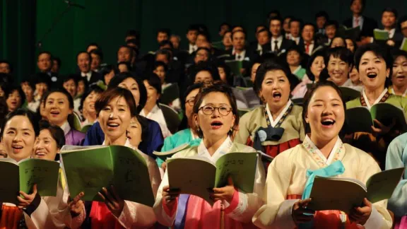 Choir at opening prayer service. Photo: Joanna LindÃ©n-Montes/WCC 