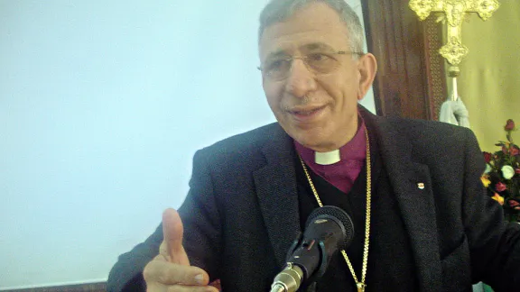 LWF President Bishop Dr Munib A. Younan addresses the Eighth Council of the Ethiopian Evangelical Lutheran Church Mekane Yesus. Â© LWF/Shibru Galla